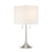 Craftmade Neely 2 Light Table Lamp, Nickel/White