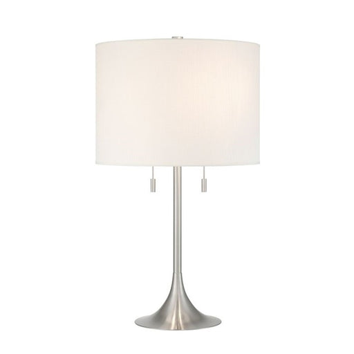 Craftmade Neely 2 Light Table Lamp, Nickel/White