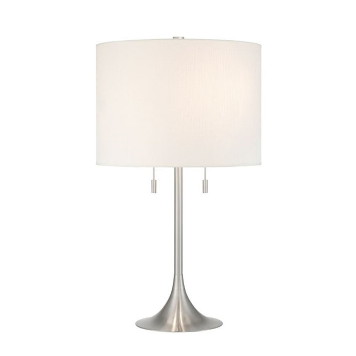 Craftmade Neely 2 Light Table Lamp, Nickel/White