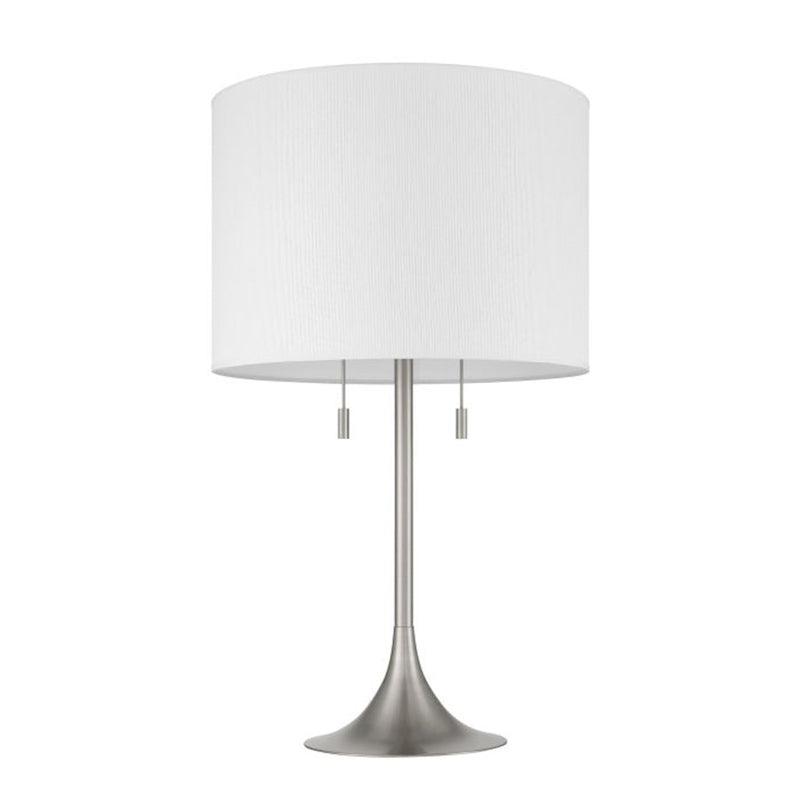 Craftmade Neely 2 Light Table Lamp, Nickel/White
