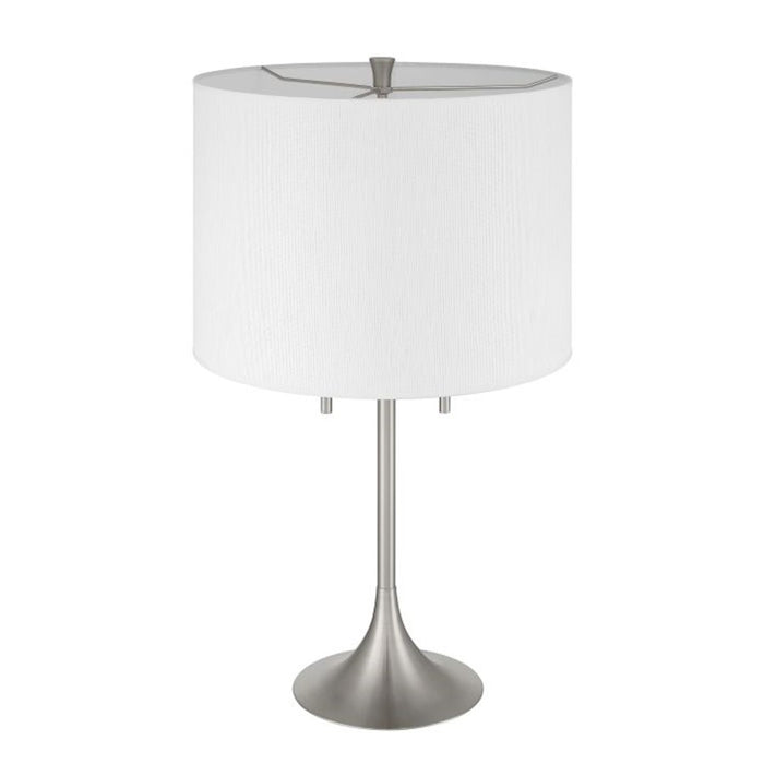 Craftmade Neely 2 Light Table Lamp, Nickel/White