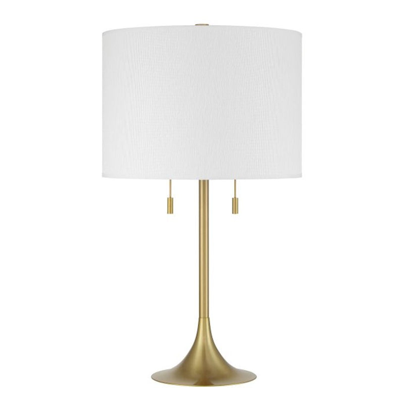 Craftmade Neely 2 Light Table Lamp, Brass/White
