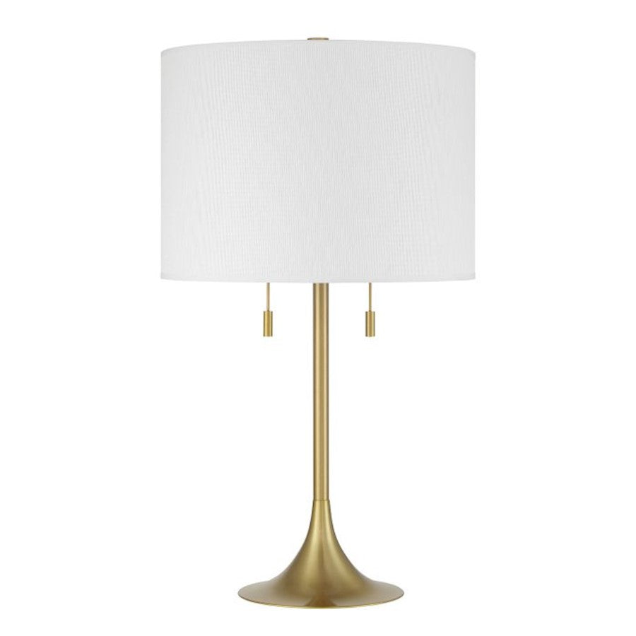 Craftmade Neely 2 Light Table Lamp, Brass/White - 87003SB-T