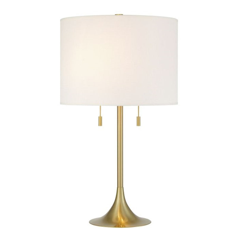 Craftmade Neely 2 Light Table Lamp, Brass/White