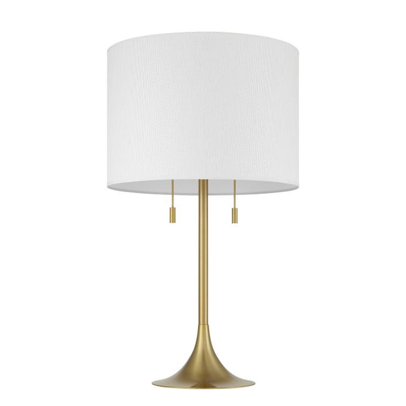 Craftmade Neely 2 Light Table Lamp, Brass/White