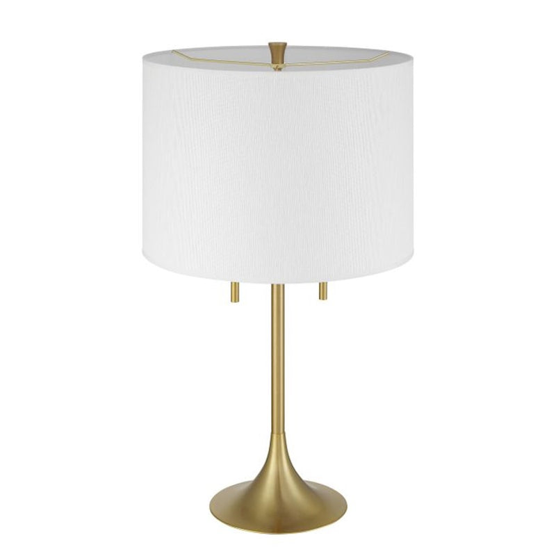 Craftmade Neely 2 Light Table Lamp, Brass/White