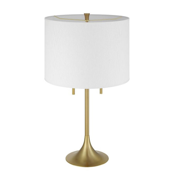 Craftmade Neely 2 Light Table Lamp, Brass/White