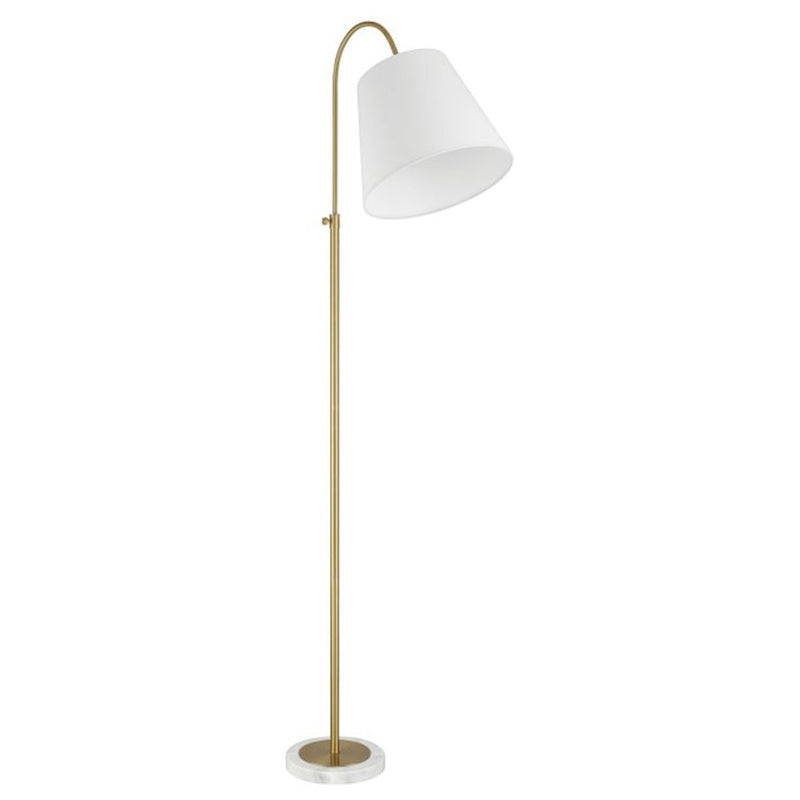 Craftmade Girard 1 Light Floor Lamp, Brass/White