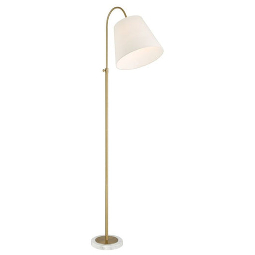 Craftmade Girard 1 Light Floor Lamp, Brass/White