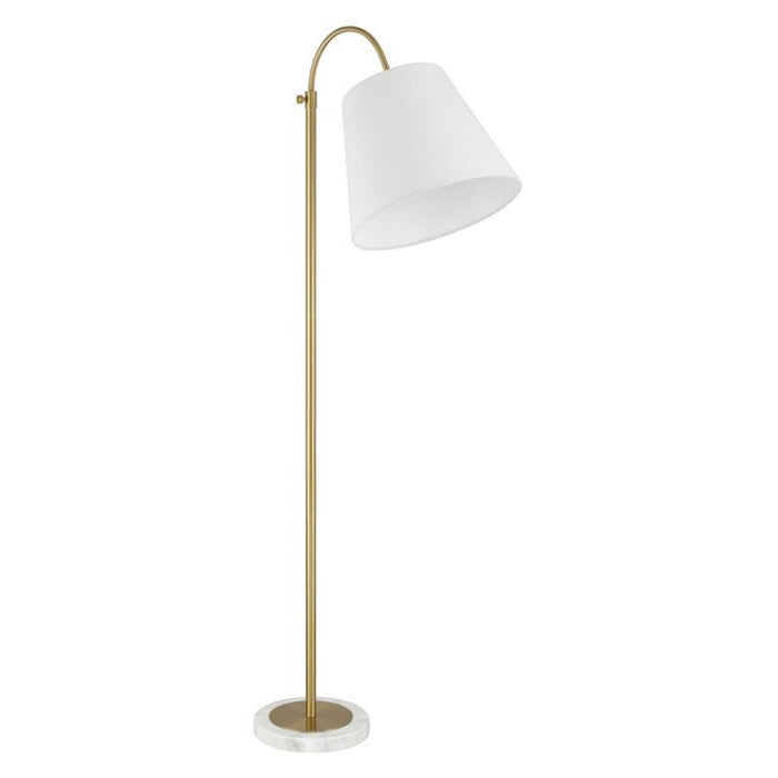Craftmade Girard 1 Light Floor Lamp, Brass/White