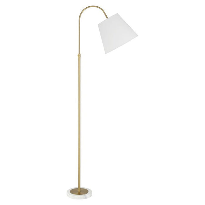 Craftmade Girard 1 Light Floor Lamp, Brass/White