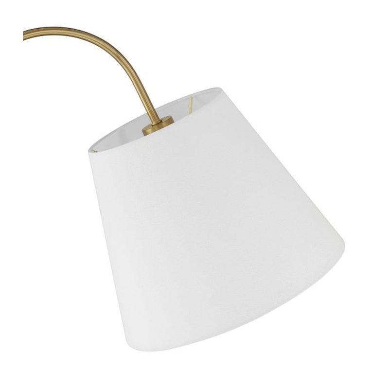 Craftmade Girard 1 Light Floor Lamp, Brass/White