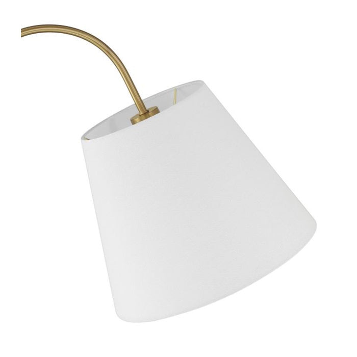 Craftmade Girard 1 Light Floor Lamp, Brass/White