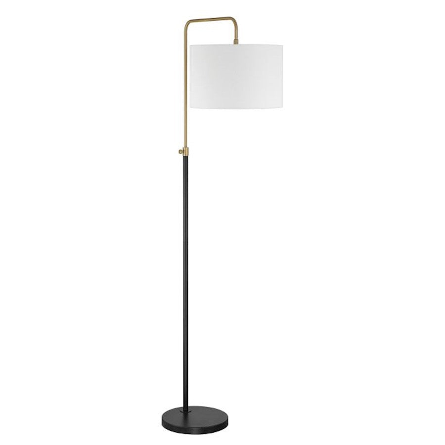 Craftmade Ingraham 1 Light Floor Lamp, Black/Brass/White - 87008FBSB-F