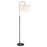 Craftmade Ingraham 1 Light Floor Lamp, Black/Brass/White