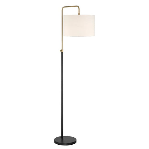 Craftmade Ingraham 1 Light Floor Lamp, Black/Brass/White