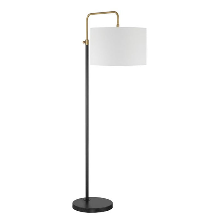Craftmade Ingraham 1 Light Floor Lamp, Black/Brass/White