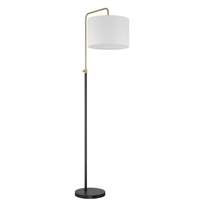 Craftmade Ingraham 1 Light Floor Lamp, Black/Brass/White