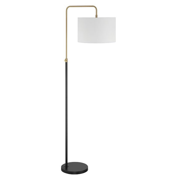 Craftmade Ingraham 1 Light Floor Lamp, Black/Brass/White