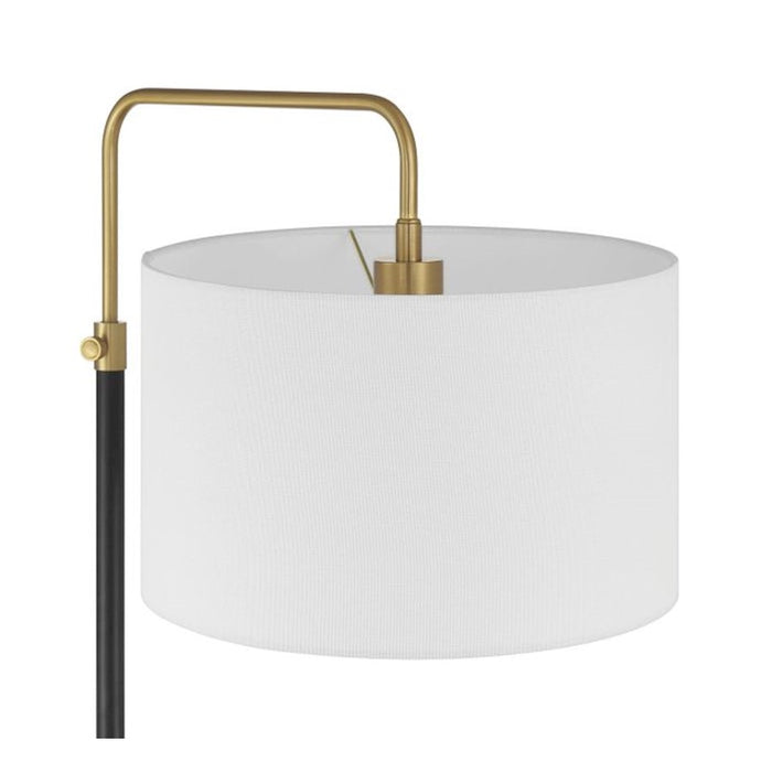 Craftmade Ingraham 1 Light Floor Lamp, Black/Brass/White