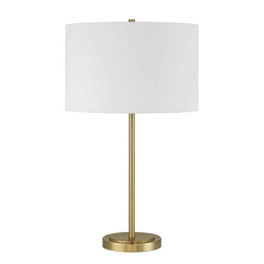Craftmade Jones 1 Light Table Lamp, Brass/White - 87009SB-T