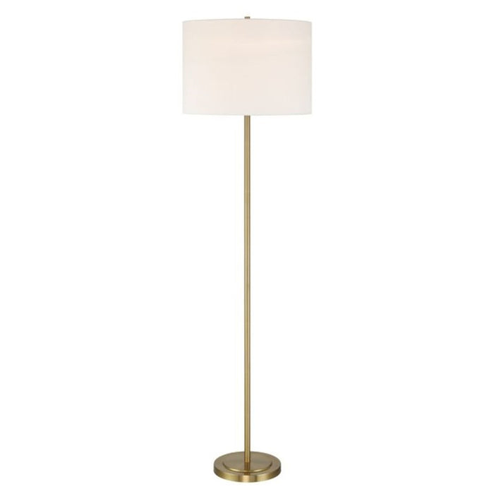 Craftmade Jones 1 Light Floor Lamp, Brass/White