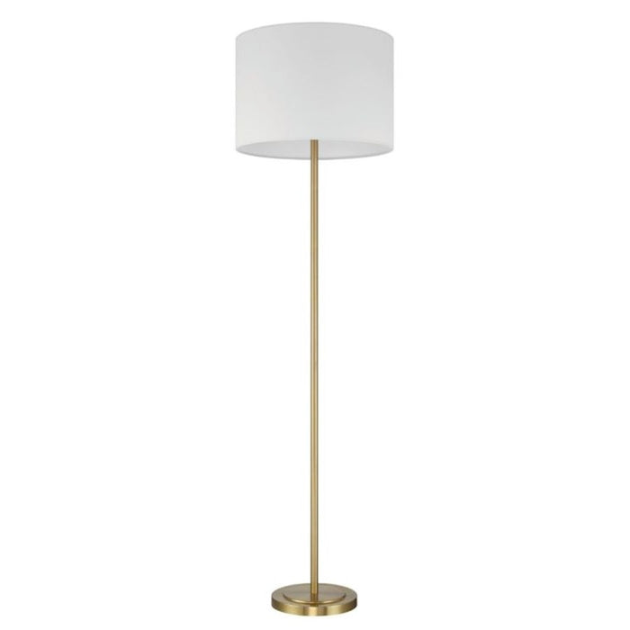 Craftmade Jones 1 Light Floor Lamp, Brass/White