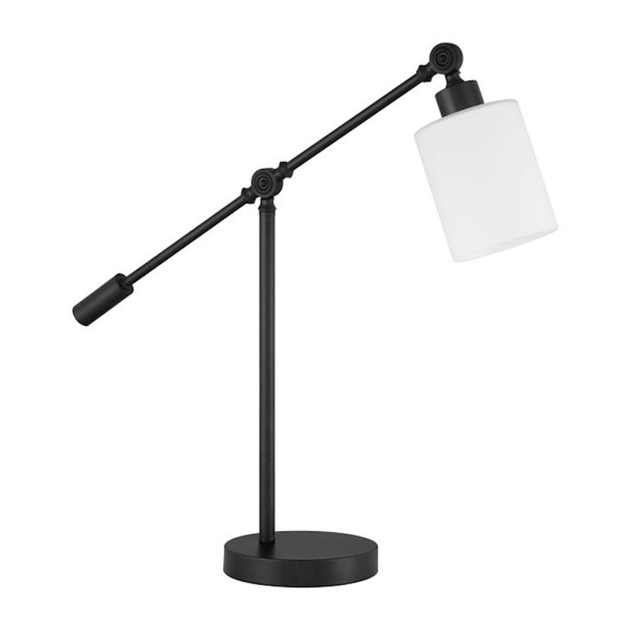 Craftmade Indiana 1 Light Table Lamp, Black/Frost White - 87011FB-T