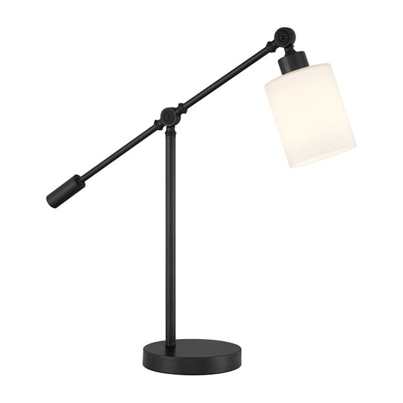 Craftmade Indiana 1 Light Table Lamp, Black/Frost White