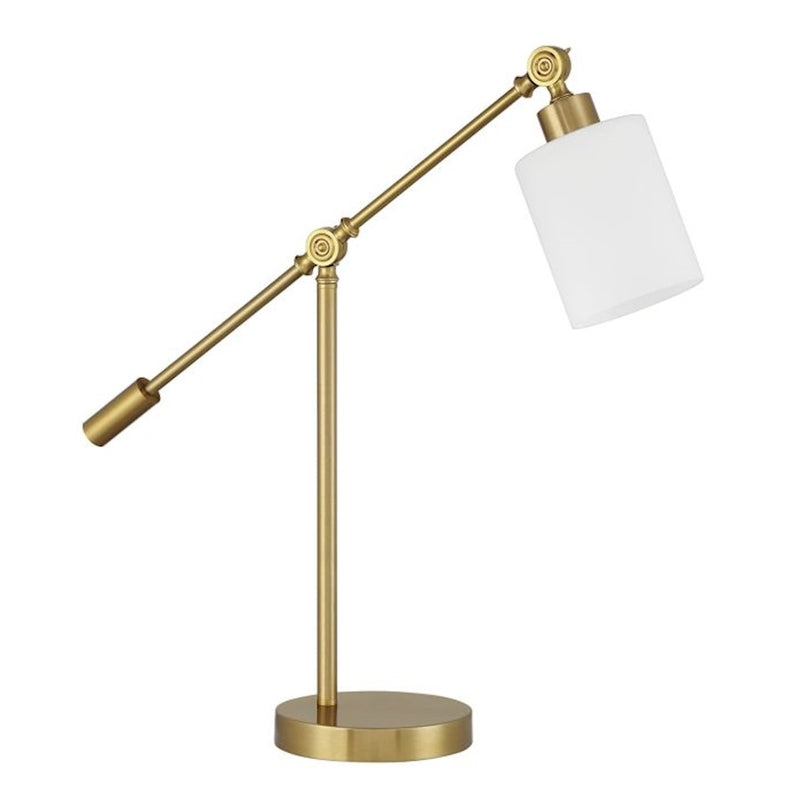 Craftmade Indiana 1 Light Table Lamp, Brass/Frost White