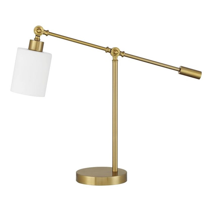 Craftmade Indiana 1 Light Table Lamp, Brass/Frost White