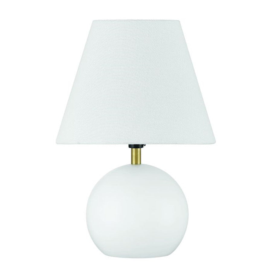 Craftmade Olive 1 Light Table Lamp, White/Brass - 87012WSB-T