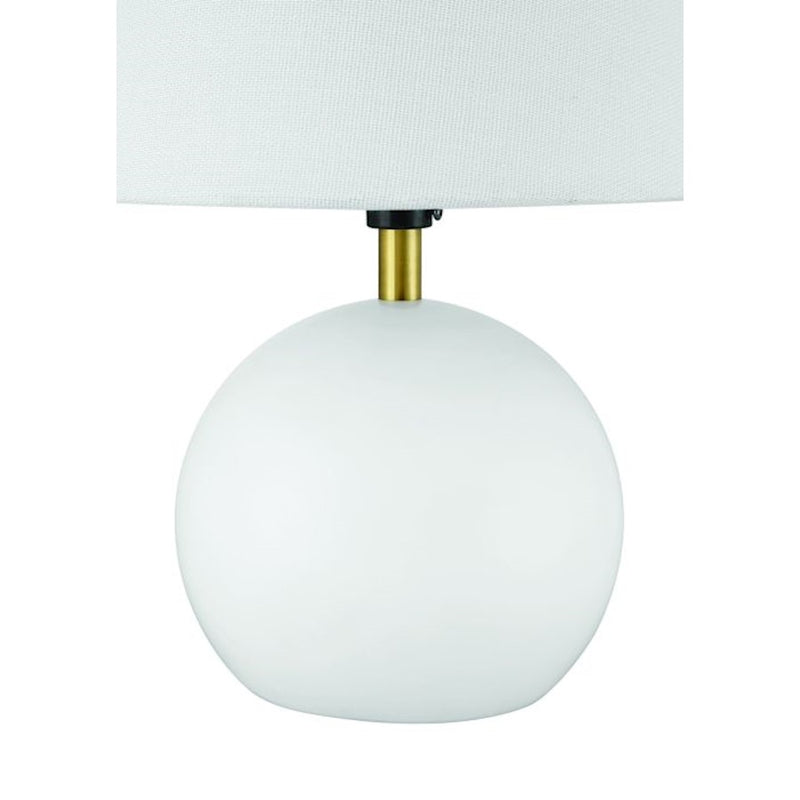 Craftmade Olive 1 Light Table Lamp, White/Brass