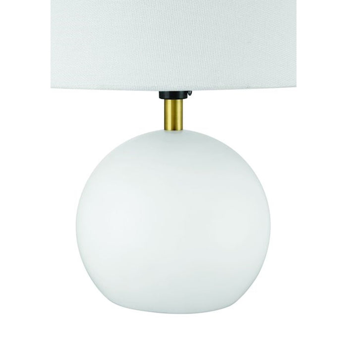 Craftmade Olive 1 Light Table Lamp, White/Brass