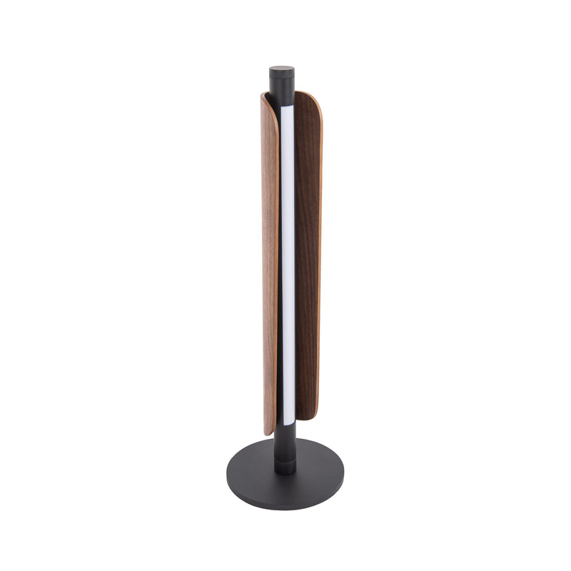 Craftmade Cameron 1 Light Table Lamp, Flat Black/Walnut