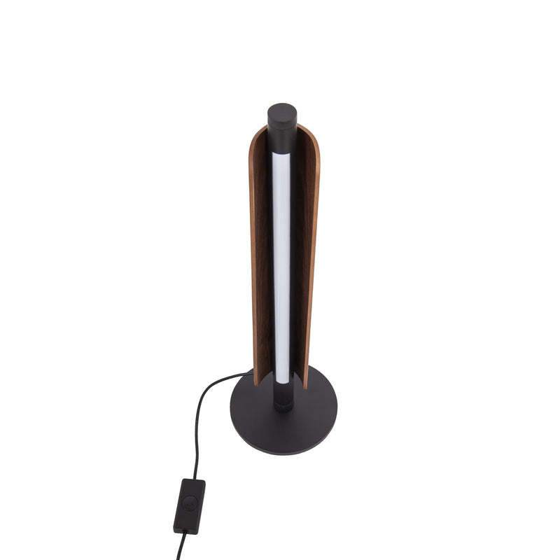 Craftmade Cameron 1 Light Table Lamp, Flat Black/Walnut