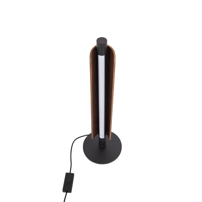 Craftmade Cameron 1 Light Table Lamp, Flat Black/Walnut