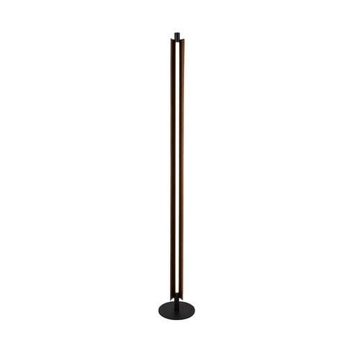 Craftmade Cameron 1 Light Floor Lamp, Flat Black/Walnut
