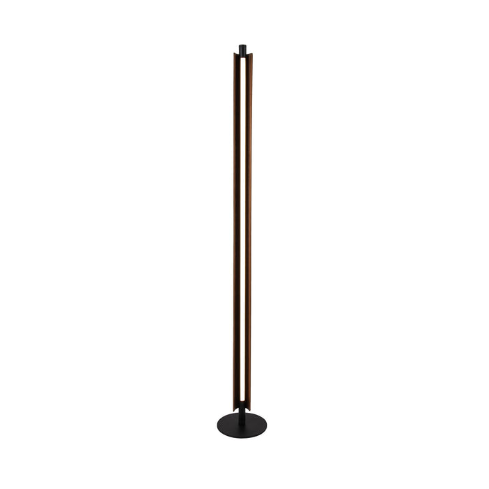 Craftmade Cameron 1 Light Floor Lamp, Flat Black/Walnut