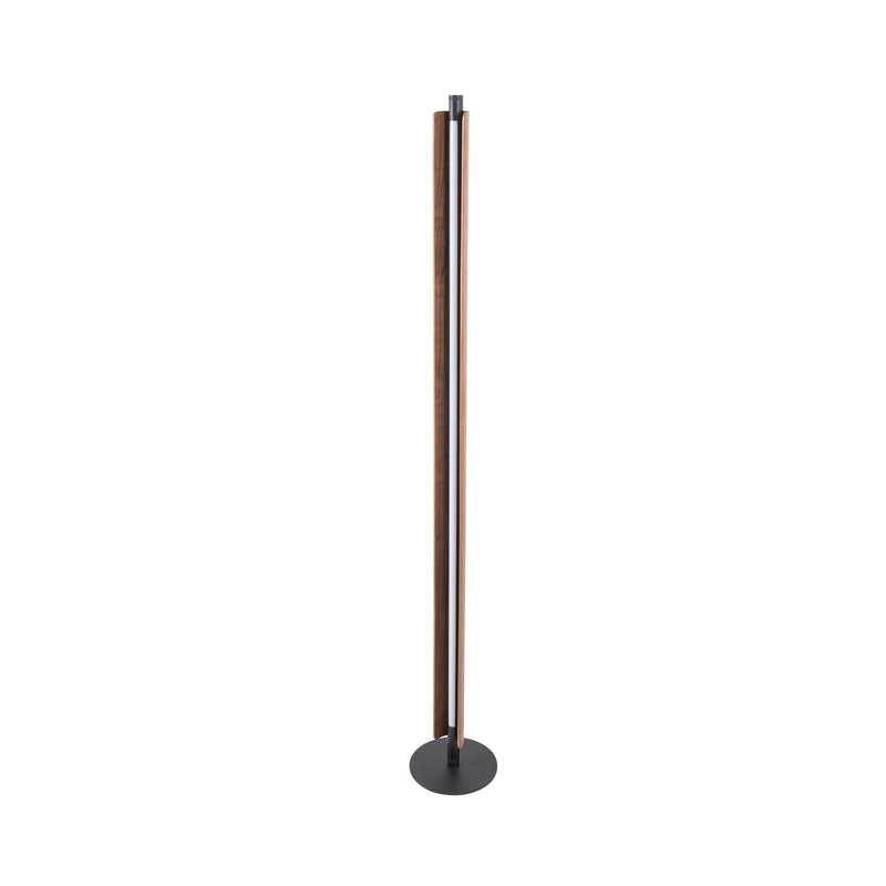 Craftmade Cameron 1 Light Floor Lamp, Flat Black/Walnut