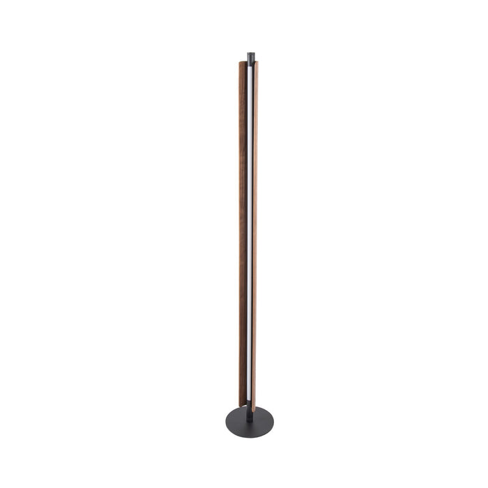 Craftmade Cameron 1 Light Floor Lamp, Flat Black/Walnut