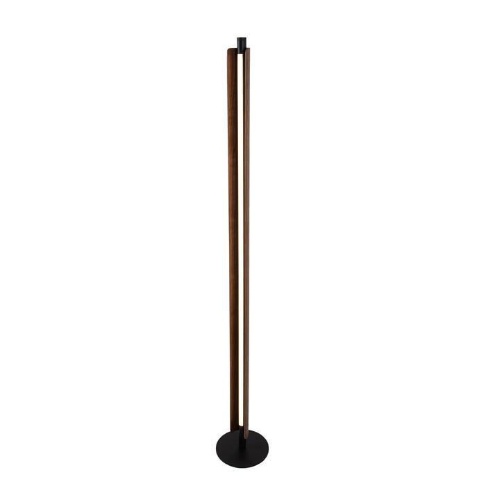 Craftmade Cameron 1 Light Floor Lamp, Flat Black/Walnut
