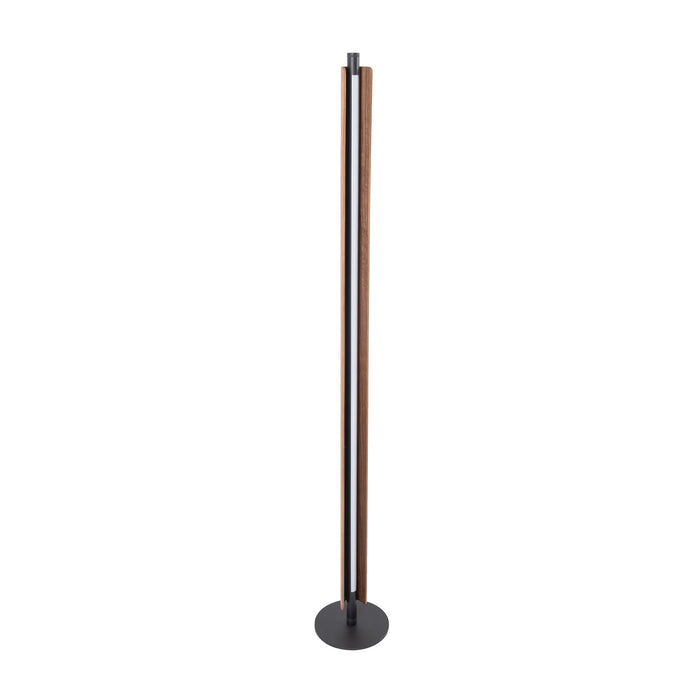 Craftmade Cameron 1 Light Floor Lamp, Flat Black/Walnut