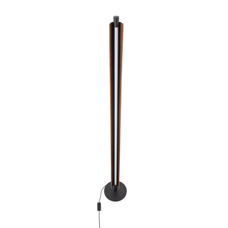 Craftmade Cameron 1 Light Floor Lamp, Flat Black/Walnut