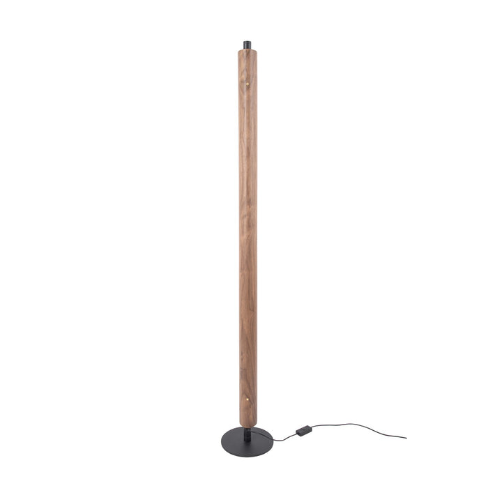 Craftmade Cameron 1 Light Floor Lamp, Flat Black/Walnut