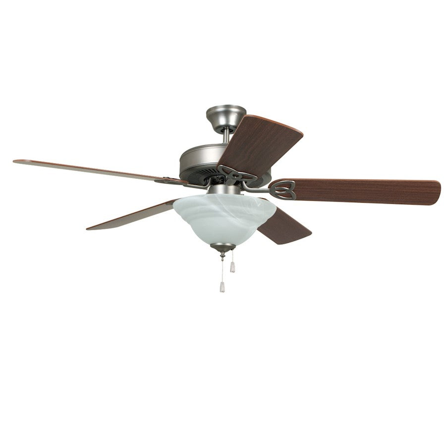 Craftmade Builder Deluxe Ceiling Fan with Blades, Alabaster/Nickel