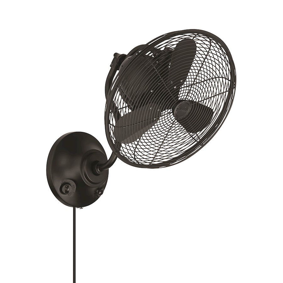 Craftmade Bellows I 14" Wall Fan, Flat Black - BW116FB3