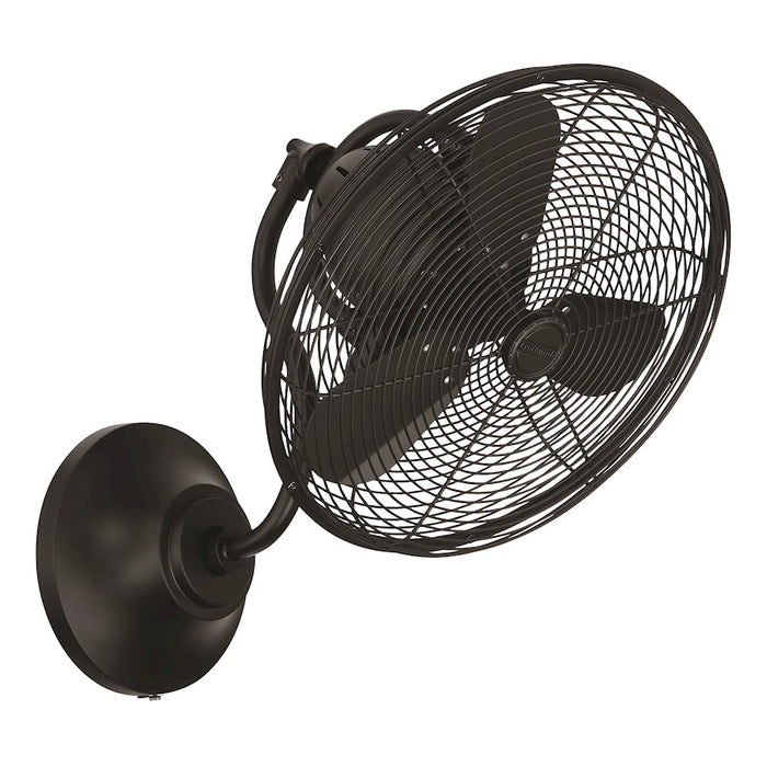 Craftmade Bellows I 14" Hard-wired Wall Fan, Flat Black - BW116FB3-HW