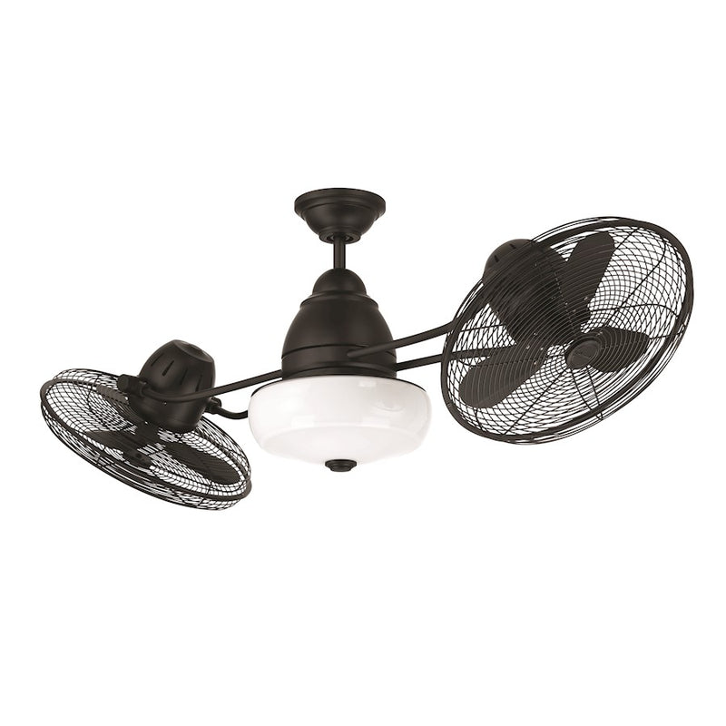 Craftmade Bellows II 2 Light 48" Ceiling Fan Light Kit, Black/White