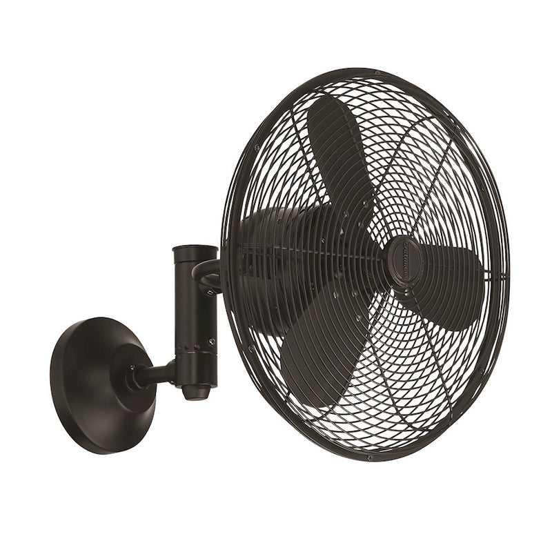 Craftmade Bellows IV 14" Wall Fan, Flat Black